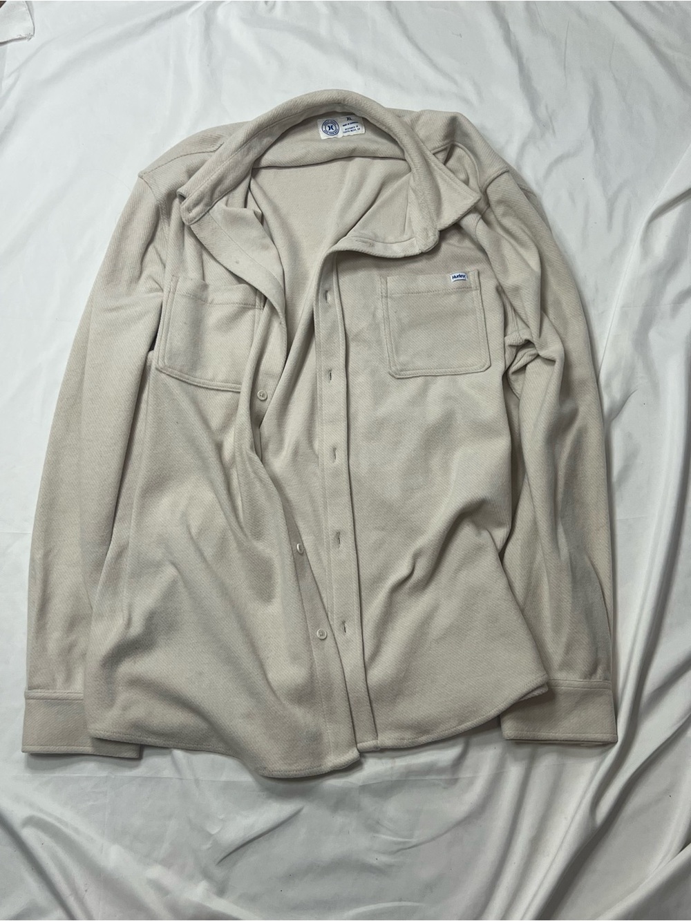 Hurley Cream Lightweight Fleece Shirt Jacket
